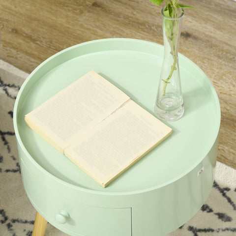 Rootz Scandinavian Round Side Table - Coffee Table - Bedside Table - Solid Wood Elegance - 38cm x 38cm x 45cm