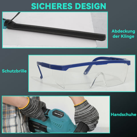 Rootz Elektro Hedge Trimmer - Electric Hedge Cutter - Battery-Powered Hedge Shears - Wireless Efficiency - 51cm Cutting Length - 86L x 17B x 17H cm