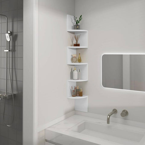 Rootz Corner Shelf - Zigzag Wall Shelf - Hanging Shelf - Maximizes Storage - 19.5cm x 123cm x 19.5cm