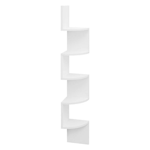 Rootz Corner Shelf - Zigzag Wall Shelf - Hanging Shelf - Maximizes Storage - 19.5cm x 123cm x 19.5cm