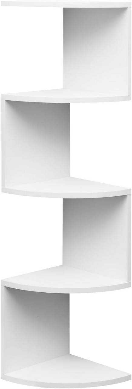 Rootz Zigzag Corner Shelf - Fan-Shaped Wall Shelves - Floating Display Rack - High-Quality Wood - 25cm x 106cm x 25cm