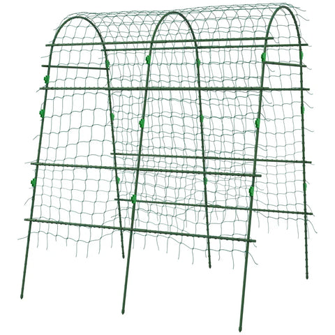 Rootz Large Arch - Bird Net - Trellis With Net - Easy Assembly - Metal - Plastic Clip - Green - 144 x 167 x 206 cm