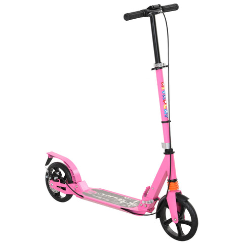 Rootz Children's Scooter Pink - Kids Kick Scooter - Foldable City Scooter - Adjustable Handlebar - Safe Brakes - 94x36x88-103cm
