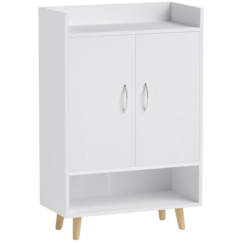 Rootz Shoe Cabinet - Shoe Rack - Shoe Chest - Modern Design, Space-Saving - 60cm x 30cm x 92cm - White