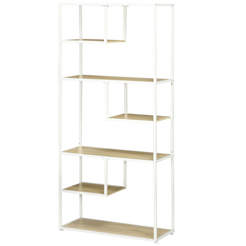 Rootz 7 Level Bookcase Shelf - Metal Frame - Industrial Style - Space Optimization - 83cm x 34cm x 180cm