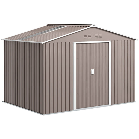 Rootz Metal Tool Shed - Bicycle Shed - Garden Storage - Ventilation Windows - Sliding Doors - 277 x 195 x 192 cm