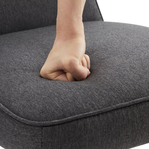 Rootz Gray Linen Dining Chairs Set - Upholstered Chairs - Metal Frame Seating - High Comfort Foam - 46L x 45W x 81.5H cm