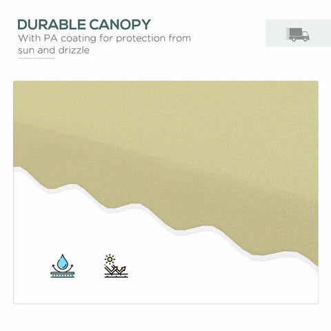 Rootz Parasols Umbrella - Cantilever Umbrella - Decorative Edge - Ventilation Canopy - Offset Design - Umbrella Roof - Metal-polyester - Beige - 2.4x2.4x2.6m