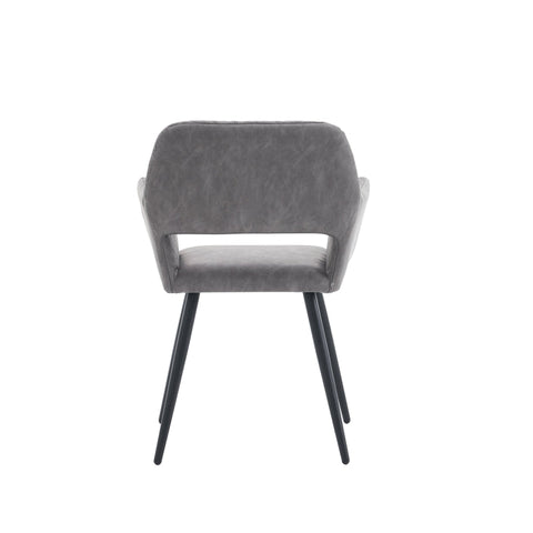Rootz 2 Piece Set Makeup Chairs - Beauty Chairs - Comfort Seating - Ergonomic Support - 58cm x 56cm x 80cm - Cement Gray Faux Leather