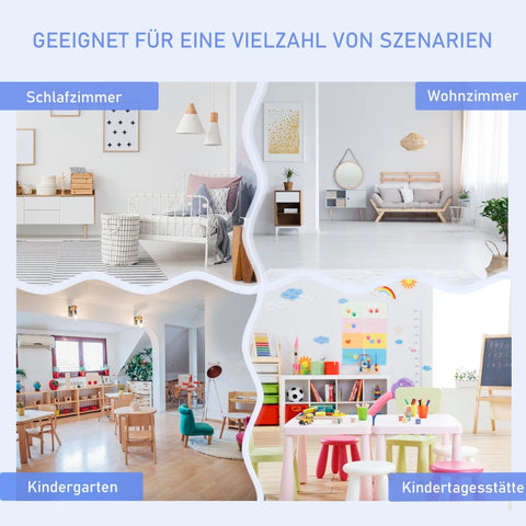 Rootz Children's Seating Group - Kids' Furniture Set - Children's Table and Chairs - Durable Pine and MDF - Convenient Storage - Easy to Assemble - Table: 60L x 50W x 48H cm, Chair: 25L x 25W x 55H cm, Bench: 60L x 30W x 55H cm