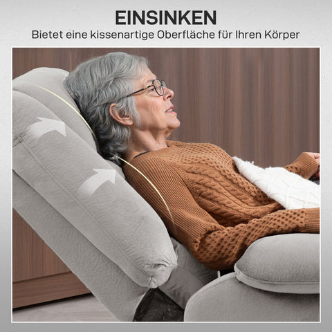 Rootz Up Armchair with Massage Function - Recliner Chair - Comfort Seating - 8 Massage Points - 90x93x110cm Grey