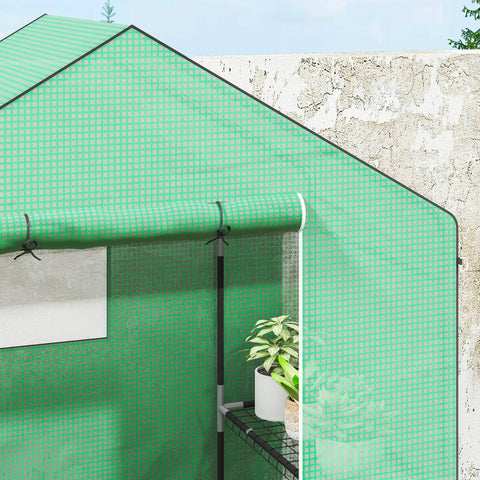 Rootz Walk-In Greenhouse with Shelves - Mini-Greenhouse - UV-Resistant - Optimal Temperature Control - 143l x 74b x 190h cm