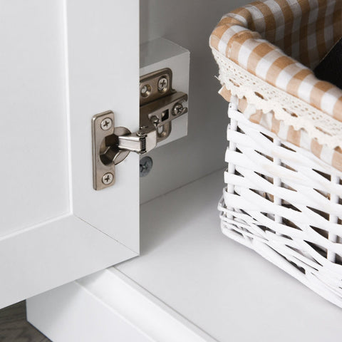 Rootz Keukenkast - Modern Wit Buffet - Vitrinekast - Verstelbare Planken - Glazen Deur - 79cm x 40cm x 180cm - MDF &amp; Spaanplaat