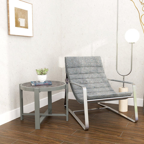 Rootz Round Garden Table - Balcony Table - Outdoor Side Table - Weatherproof & Rust Resistant - 60cm x 60cm x 46cm