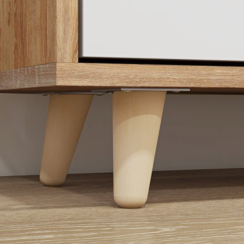 Rootz Shoe Cabinet 3 Folding Doors - Footwear Organizer - Closet Storage - Adjustable Shelf - 72L x 24W x 119H cm, Brown & White Scandinavian Design