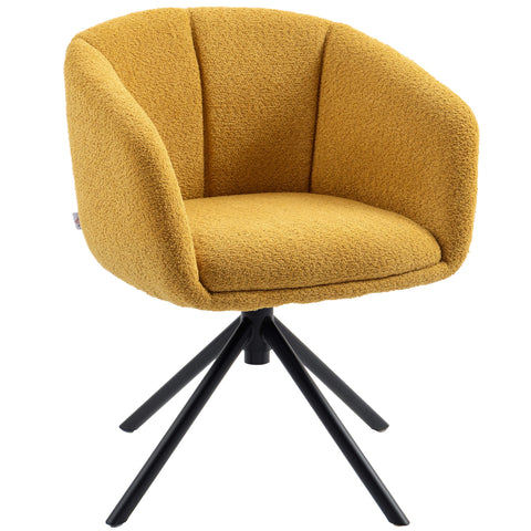 Rootz Yellow Upholstered Armchair - Rotatable Relax Chair - Cozy Comfortable Seat - Supports Up to 120kg - 58.5cm x 78.5cm