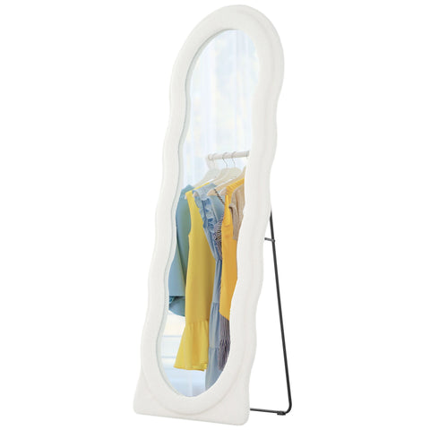 Rootz Full Body Mirror - Standing Mirror - Vaulted Mirror - Break-proof Glass - 160 x 60 cm White
