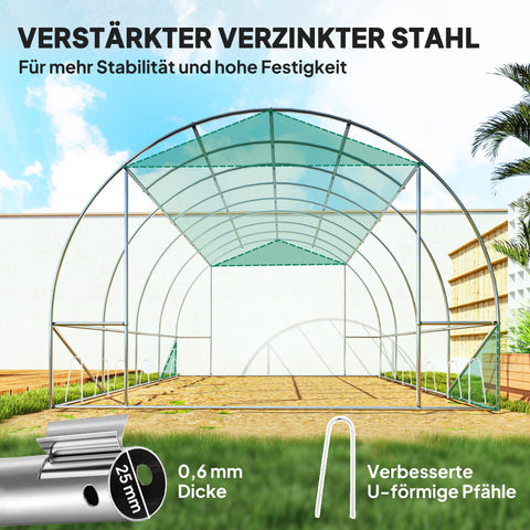 Rootz Walk-In Greenhouse - Poly Tunnel - Plant Tent - Extend Growing Season - 398cm x 298cm x 198cm