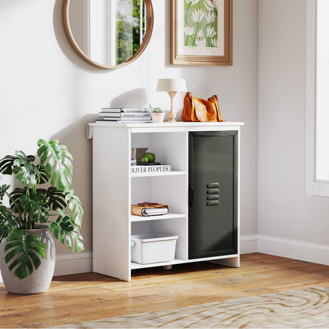 Rootz Buffet Storage Unit - 3 Compartment Cabinet - Modern Furniture - Elegant Storage - 80cm x 35cm x 82cm