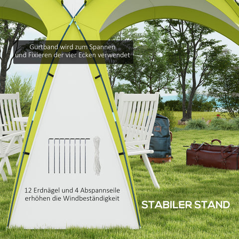 Rootz Event Shelter Pavilion - Garden Tent - Festival Canopy - Water-Repellent Coating - 350cm x 350cm x 222cm