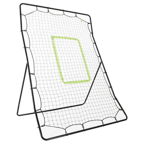 Rootz Baseball Rebounder Net - Soccer Rebound Net - Metal Frame - Weatherproof - Green Hit Zone - Lightweight - 123cm x 90cm x 174cm