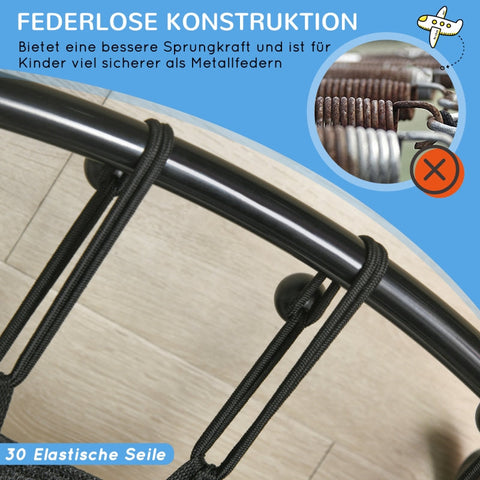 Rootz ZONEKIZ Children's Trampoline with Basketball Hoop - Kids Trampoline - Safety Net - Ultimate Fun - Excellent Stability - Durable Materials - Ø140 x 155H cm - Steel and Plastic