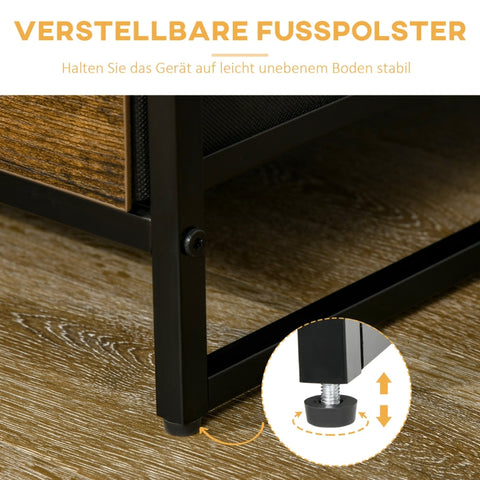 Rootz Freestanding Storage Shelf - Dresser - Clothing Rack - Organizer - Industrial Style - 44cm x 40cm x 155cm