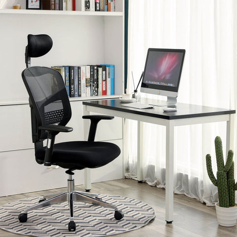 Rootz Ergonomic Office Chair - Swivel Chair - Mesh Office Chair - PU Wheels - Lumbar Support - Breathable Material - 68.5cm x 75cm x (116-134)cm
