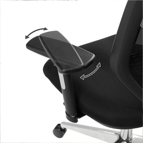 Rootz Ergonomic Office Chair - Swivel Chair - Mesh Office Chair - PU Wheels - Lumbar Support - Breathable Material - 68.5cm x 75cm x (116-134)cm
