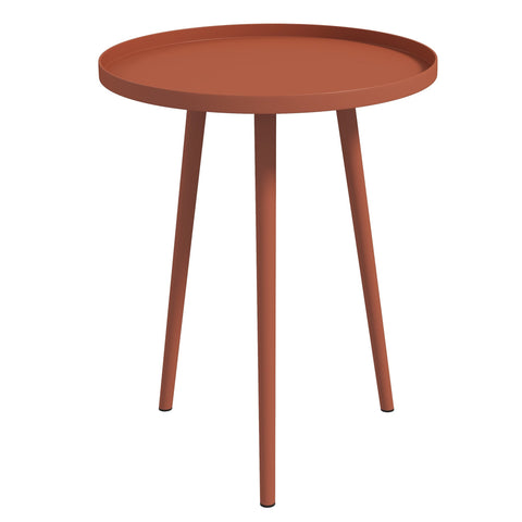 Rootz Side Table - Coffee Table - Garden Table - Weatherproof Steel - Ø40 x 50cm - Red