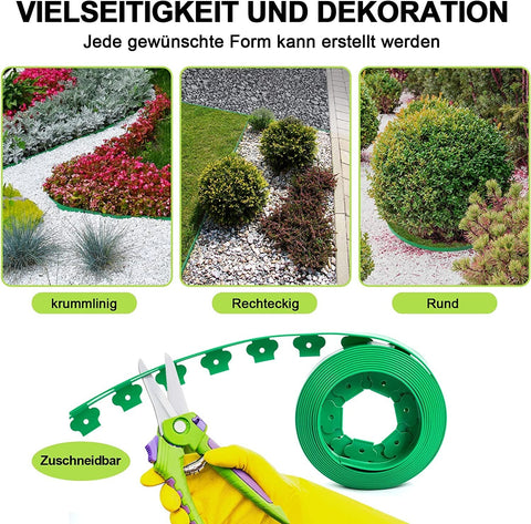 Rootz Ultimate Garden Edging - Lawn Border - Landscape Edging - Durable, Flexible, Weatherproof - High-Quality PE - 10m/20m x 5cm x 5cm