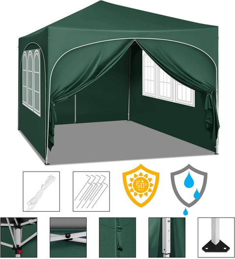 Rootz Ultimate Outdoor Gazebo - Weatherproof Pavilion - Family Tent - Strong Metal Frame - UV Protection - Easy Pop-Up - 3x3m