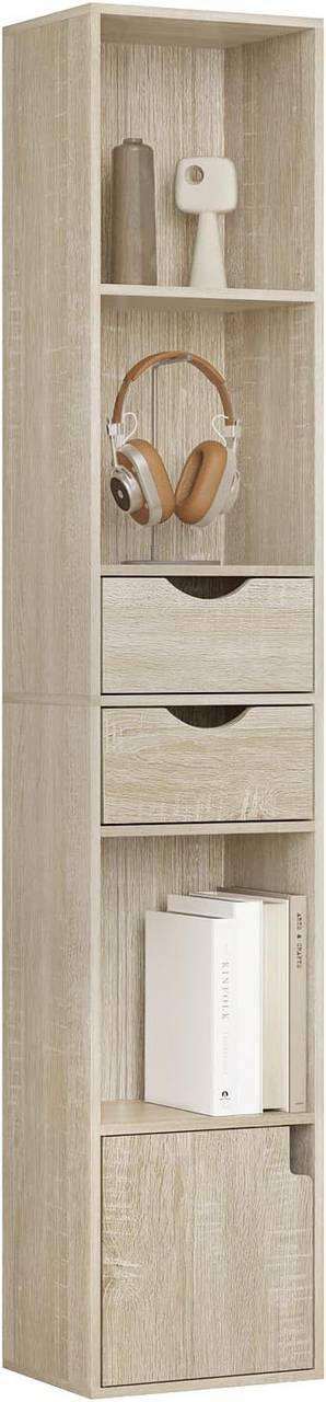 Rootz Modern Multi-Functional Bookcase - Storage Organizer - Display Shelf - Adjustable, Durable, Space-Saving - 30cm x 158cm x 24cm