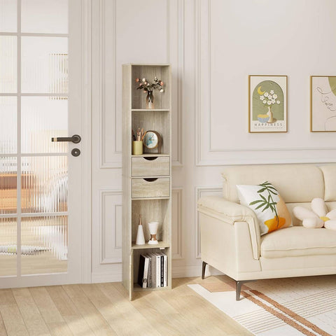 Rootz Modern Multi-Functional Bookcase - Storage Organizer - Display Shelf - Adjustable, Durable, Space-Saving - 30cm x 158cm x 24cm