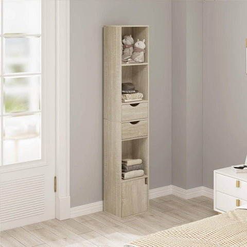 Rootz Modern Multi-Functional Bookcase - Storage Organizer - Display Shelf - Adjustable, Durable, Space-Saving - 30cm x 158cm x 24cm