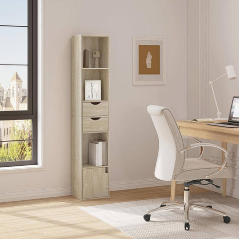 Rootz Modern Multi-Functional Bookcase - Storage Organizer - Display Shelf - Adjustable, Durable, Space-Saving - 30cm x 158cm x 24cm