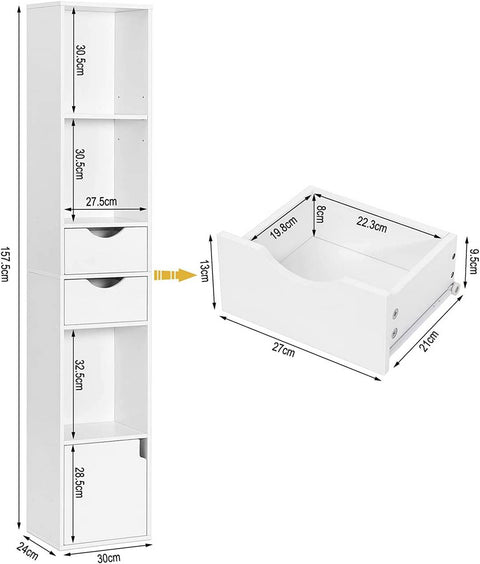 Rootz moderne multifunctionele boekenkast - opbergplank - vitrinekast - verstelbaar, duurzaam, ruimtebesparend - 30 cm x 158 cm x 24 cm