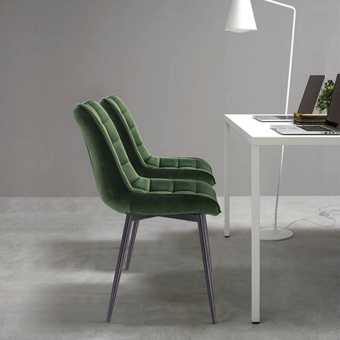 Rootz Set of 6 Dining Chairs - Velvet Upholstered - Metal Frame - Comfortable, Durable, Ergonomic - 46cm x 40.5cm x 85.5cm