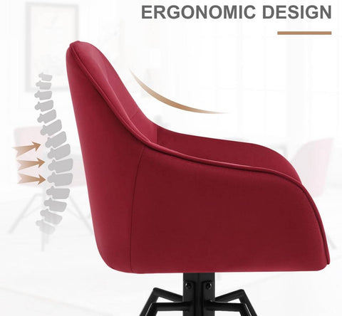 Rootz Swivel Dining Chair - Rotating Chair - Velvet Office Chair - Ergonomic Design - Comfortable Wide Seat - Durable Construction - 58.5cm x 82.5cm x 54.5cm