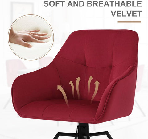 Rootz Swivel Dining Chair - Rotating Chair - Velvet Office Chair - Ergonomic Design - Easy Assembly - Durable - 58.5cm x 82.5cm x 54.5cm
