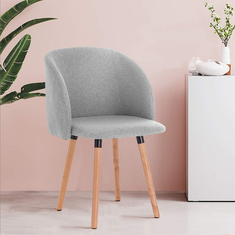 Rootz Set of 2 Dining Chairs - Accent Chairs - Upholstered Chairs - Ergonomic Design - 84cm x 47cm x 38cm