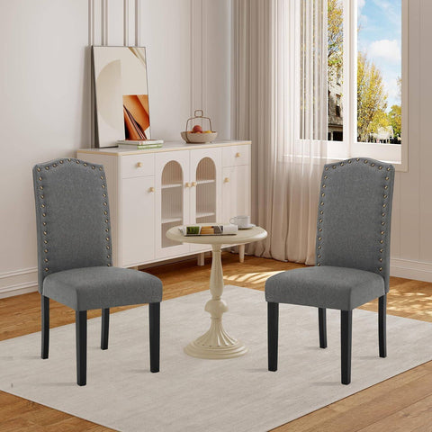 Rootz Set of 2 Dining Chairs - High Back Chairs - Padded Chairs - Ergonomic Design - Durable Solid Wood - Floor Protection - 47cm x 103cm x 63cm