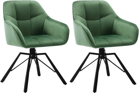 Rootz draaibare eetkamerstoel - draaistoel - fluwelen bureaustoel - ergonomisch ontwerp - luxueus comfort - duurzame constructie - 58,5 cm x 82,5 cm x 54,5 cm