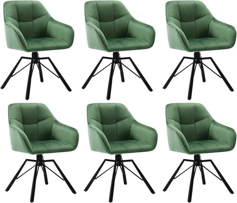 Rootz Draaibare Eetkamerstoel - Roterende Stoel - Fluwelen Bureaustoel - Ergonomisch Ontwerp - 360° Draaibaar - Eenvoudige montage - 58,5 cm x 82,5 cm x 54,5 cm