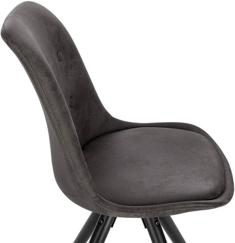 Rootz Dining Chairs Set of 2 - Upholstered Chair - Solid Wood Legs - Ergonomic Design - 85cm x 44cm x 41cm - Fabric Cover - 120kg Capacity