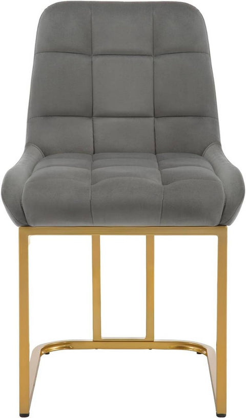 Rootz Dining Chair Set of 4 - Upholstered Chairs - Kitchen Chairs - Comfortable Velvet Seating - 39x45x84cm, Grey