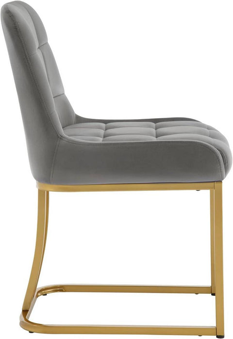 Rootz Dining Chair Set of 4 - Upholstered Chairs - Kitchen Chairs - Comfortable Velvet Seating - 39x45x84cm, Grey