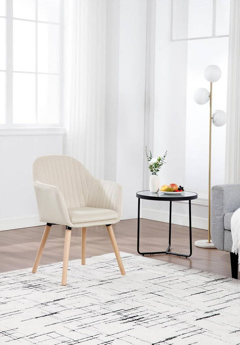 Rootz Velvet Dining Chair - Accent Chair - Upholstered Chair - High-Density Foam - Ergonomic Design - 81cm x 42cm x 47cm