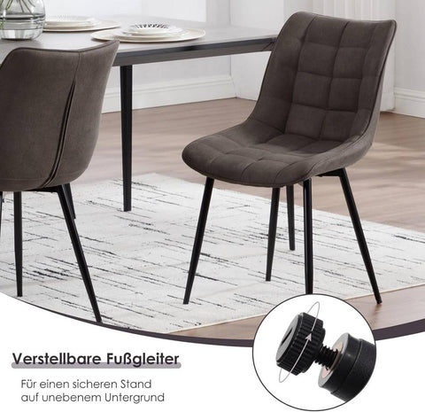 Rootz Dining Chairs Set of 2 - Kitchen Chairs - Upholstered Seats - Ergonomic Design - 85.5cm x 46.5cm x 38.5cm