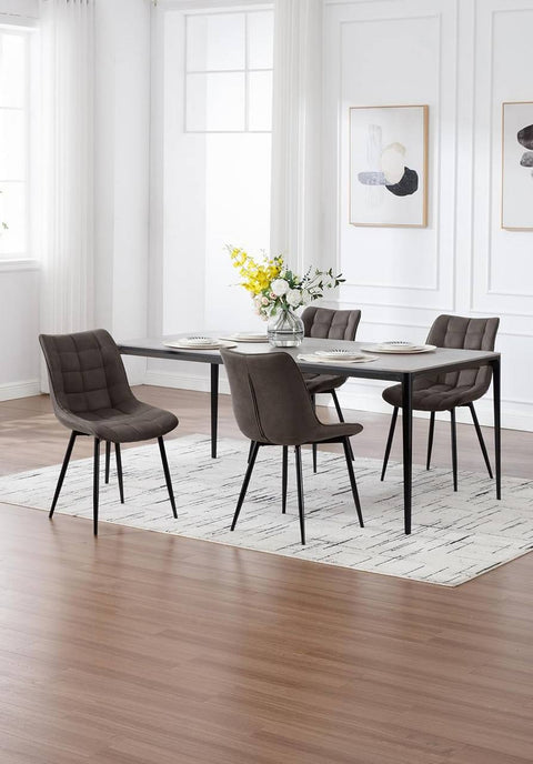 Rootz Dining Chairs Set of 2 - Kitchen Chairs - Upholstered Seats - Ergonomic Design - 85.5cm x 46.5cm x 38.5cm